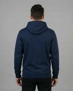 Lamaste Hoodie in French-Navy, für Herren in Rückenansicht. gemütlicher Hoodie, Achtsamkeit Hoodie, Zen Lama Grafik.