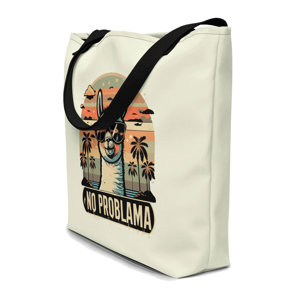 all over in print | robuste Tragetasche fuer Uni, Stofftasche mit Statement und Einkaufstasche aus Baumwolle