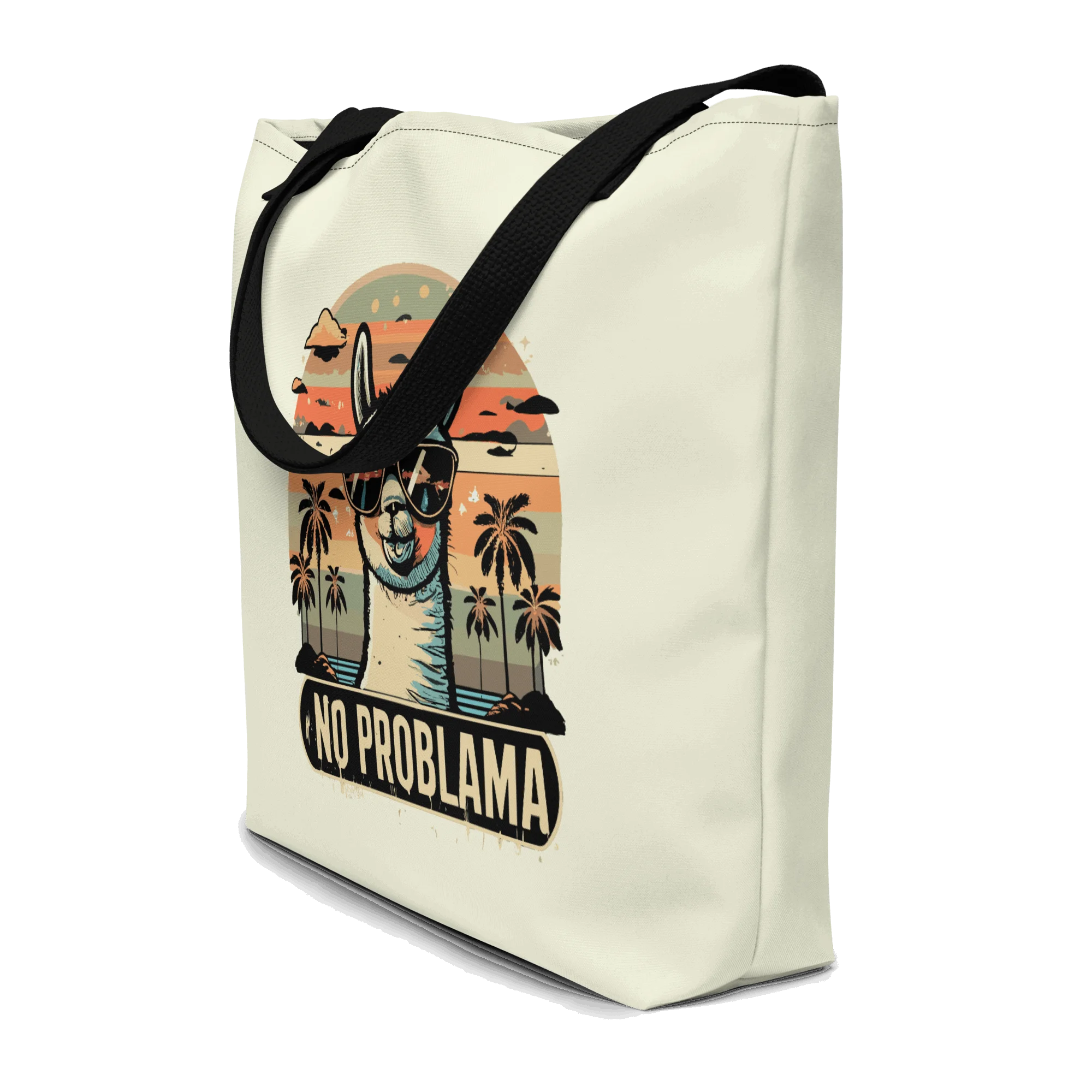 all over in print | robuste Tragetasche fuer Uni, Stofftasche mit Statement und Einkaufstasche aus Baumwolle