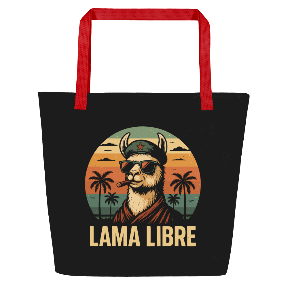 Lustige Stofftasche Lama Libre aus Bio-Baumwolle, die Go-Bag der Revolution, wiederverwendbare Einkaufstasche von Lamaholic.