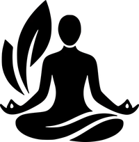 Meditierende Menschliche Silhouetten Icon in schwarz