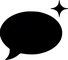 Sprechblasen Icon in schwarz mit kleinem Stern oben rechts