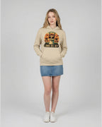 Lama Del Rey Hoodie in Beige Desert Dust für Damen Frontalansicht - Geschenk für Musikfans