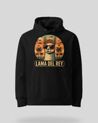 Lama Del Rey Hoodie in klassischem Schwarz - Freigestellte Produktansicht - Premium Qualität