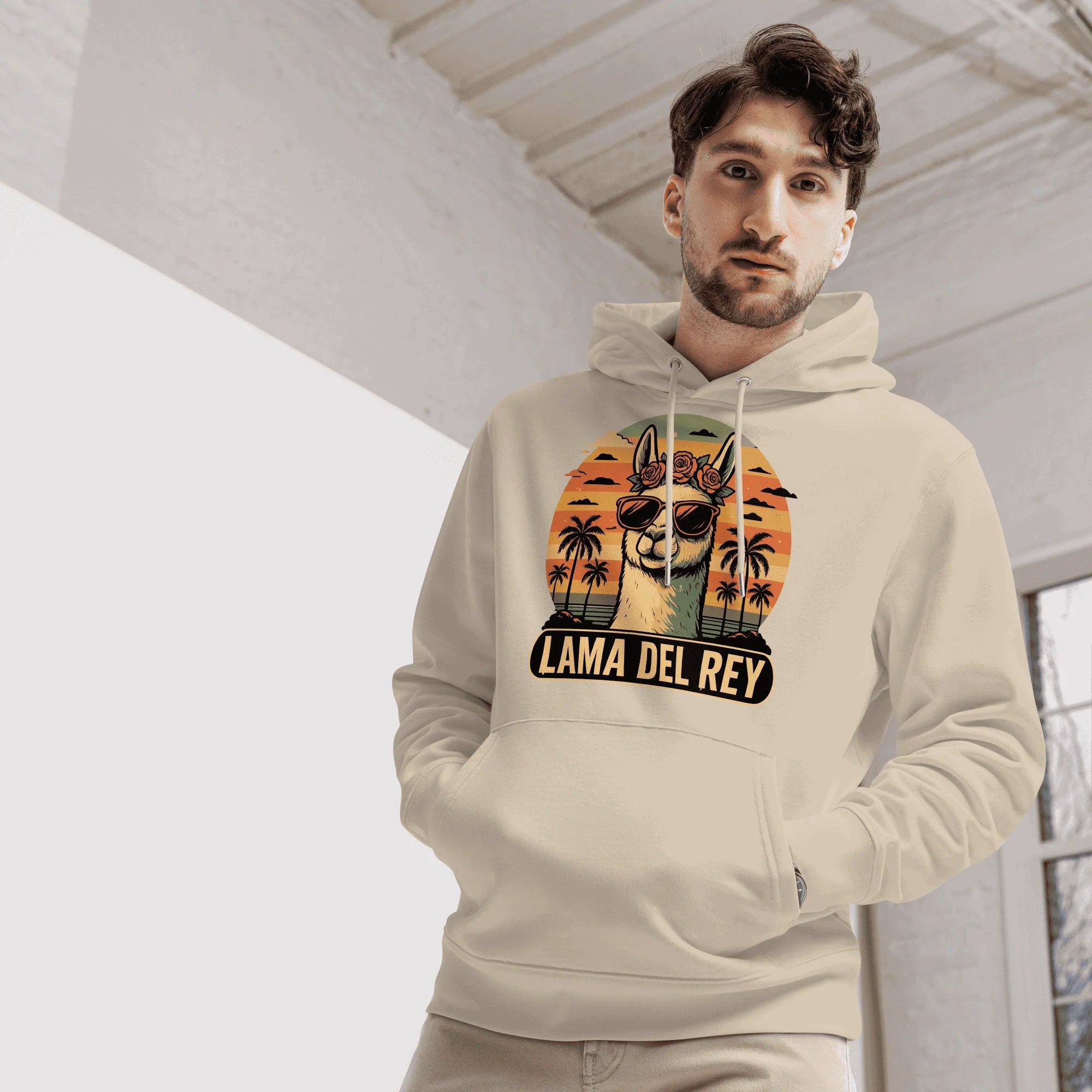 lamaholic lama in del | Geschenk fuer Freundin fuer Herren als Statement Hoodie, Geschenk fuer kalte Tage