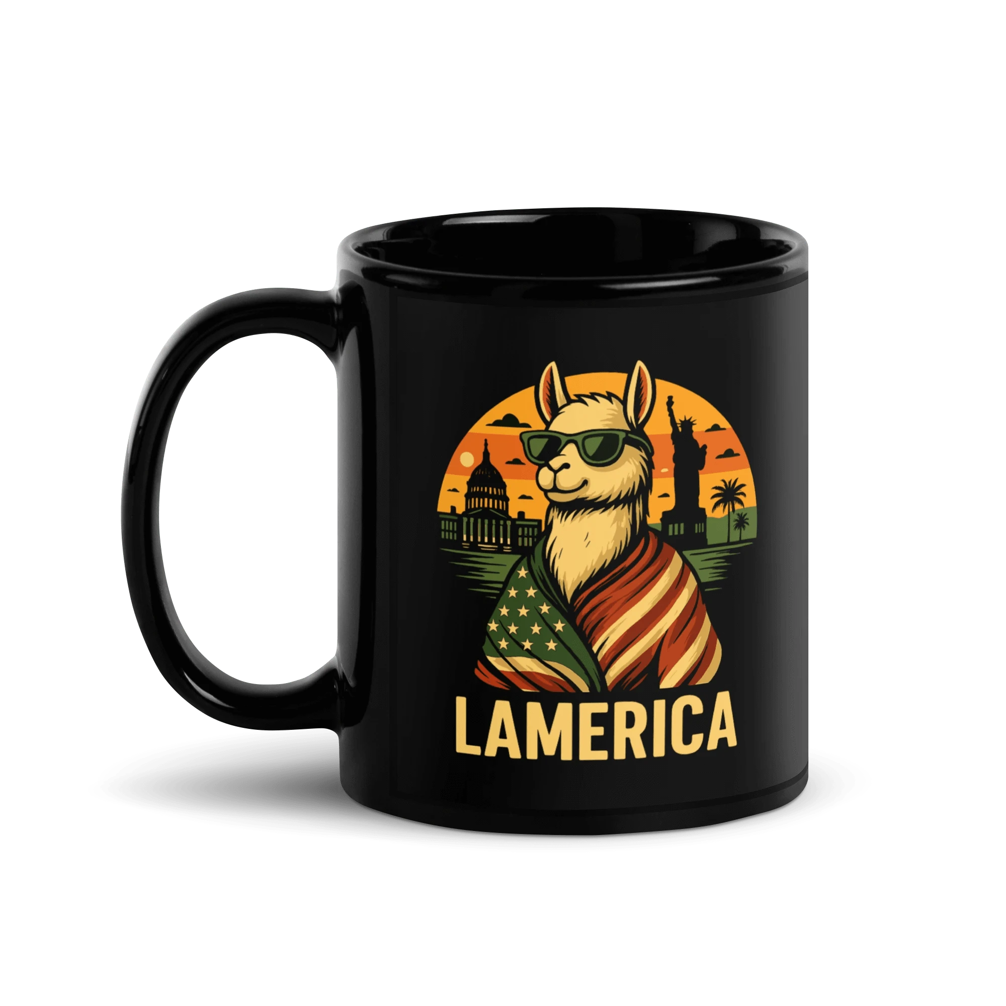 lamaholic lamerica in tasse | Geschenk zum Geburtstag, originelle Kaffeetasse und Morgenritual Kaffee