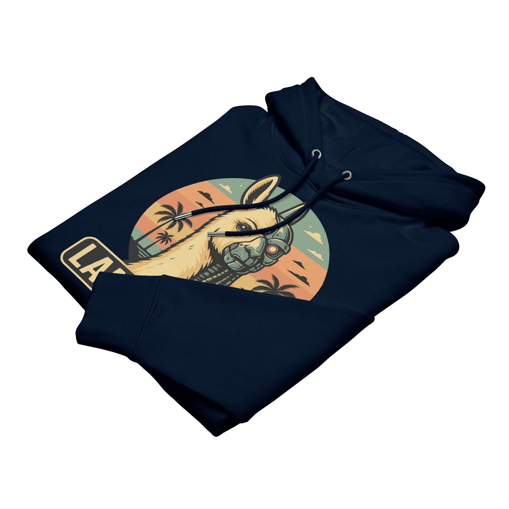 Gefalteter Laminator Hoodie in French Navy aus weicher Bio-Baumwolle.