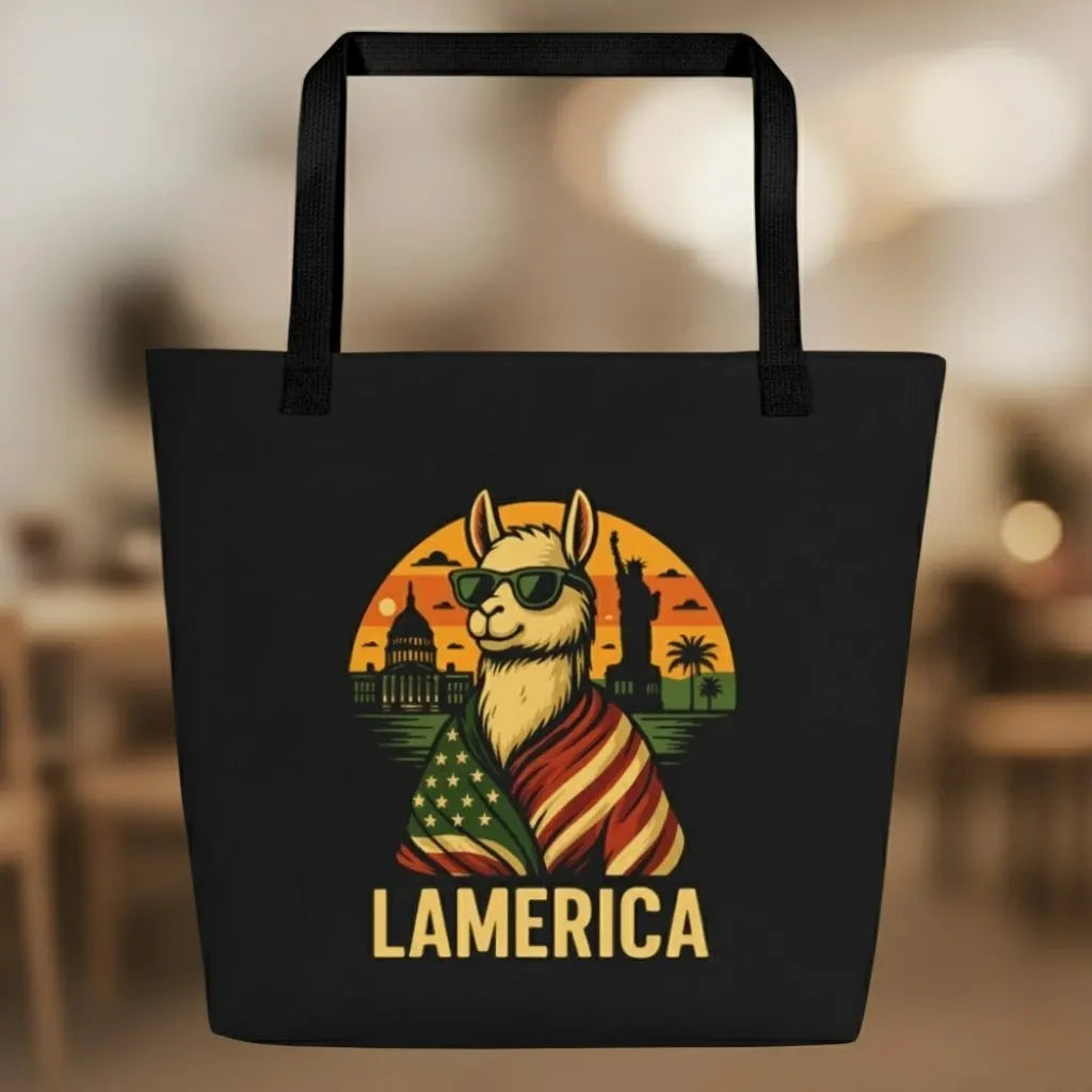 lamerica alltags in panzer | Einkaufstasche aus Baumwolle, Jutebeutel mit Spruch und grosse Schultertasche