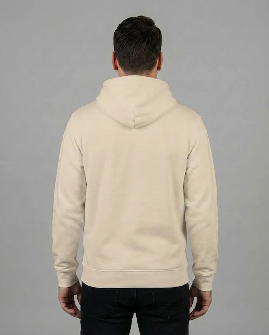 Rückansicht des 'Laminator' Hoodies in Desert Dust für Herren. Bequeme und stylische Gaming-Kleidung.