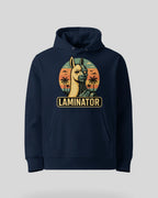Der 'Laminator' Hoodie in French Navy als freigestellte Produktansicht. Eine Top-Geschenkidee für alle Gaming-Fans.