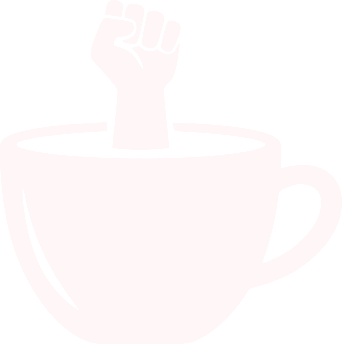 Icon Kaffeetasse mit rebellischer Faust, Gelassenheit im Chaos, Anti-Stress Kleidung